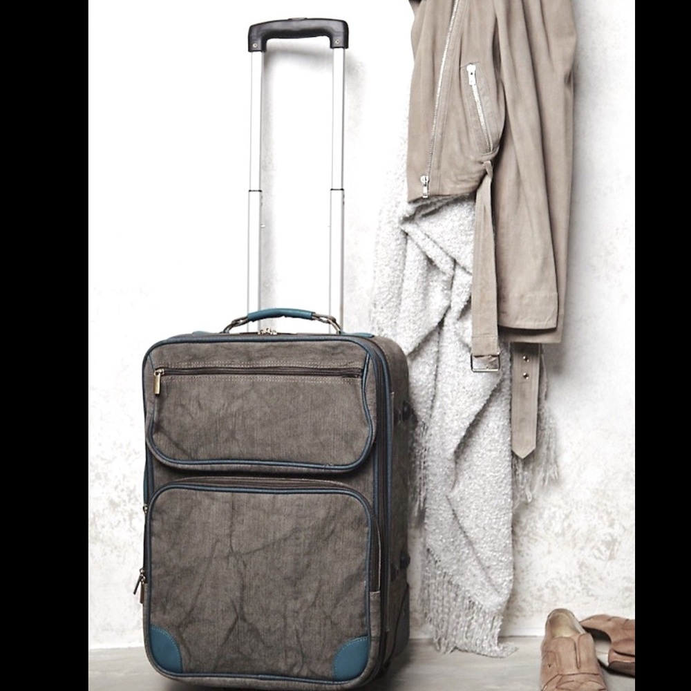 Free People Wash Canvas Roller Carry On Suitcase - Picture 1 of 7